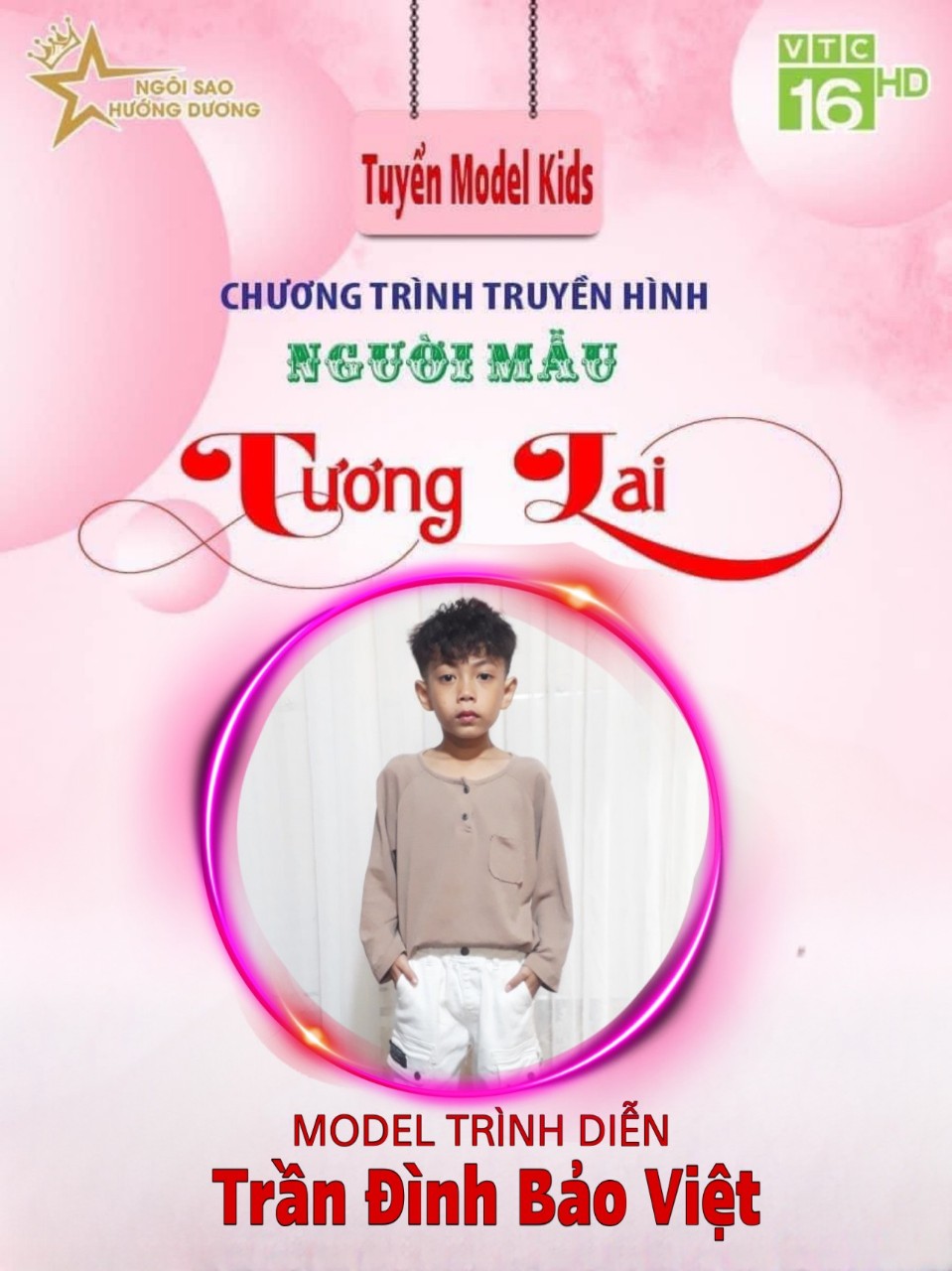 Mẫu nhí Trần Đình Bảo Việt tham gia trình diễn tại chương trình Người Mẫu Tương Lai