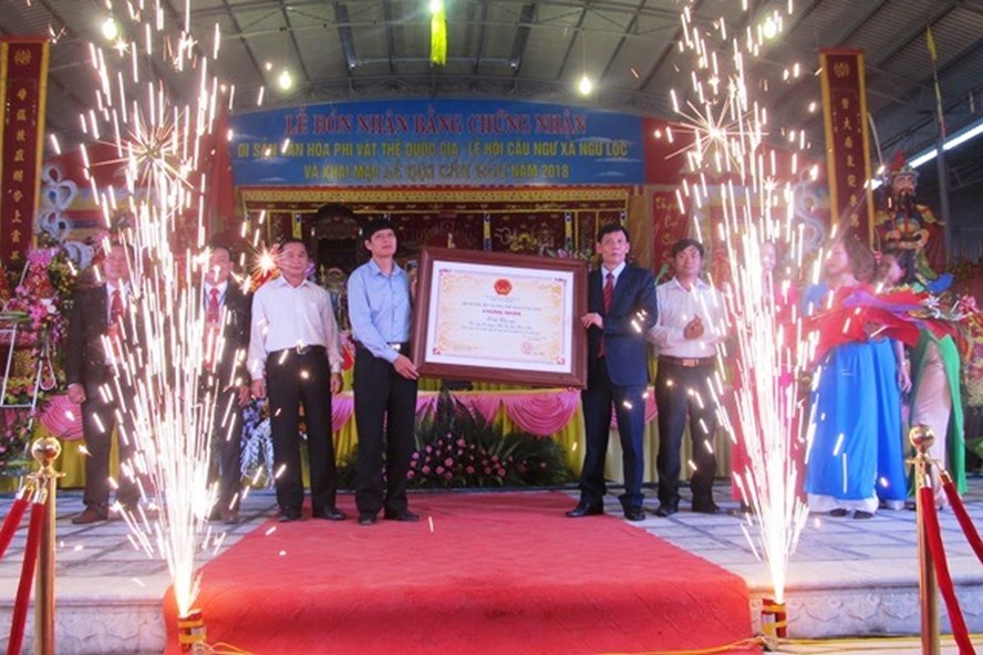 Lễ hội Cầu Ngư được công nhận là di sản văn hóa phi vật thể quốc gia