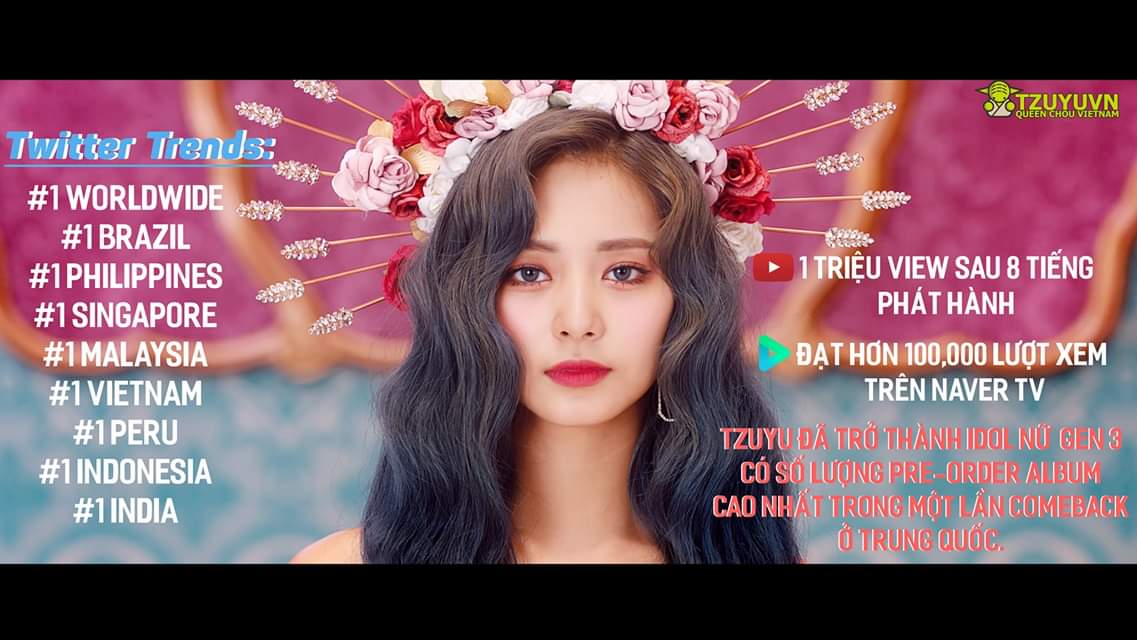 CHOU TZUYU THÀNH VIÊN NHÓM NHẠC NỮ HÀNG ĐẦU TWICE TUNG TEASER ĐẠT 1 TRIỆU VIEW SAU 8 TIẾNG!