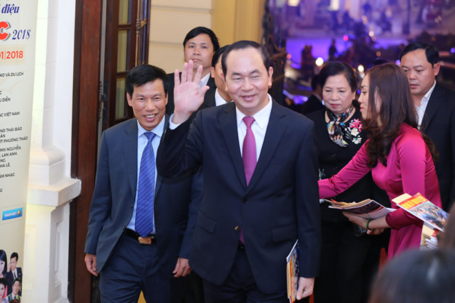 Chủ tịch nước Trần Đại Quang đến dự chương trình nghệ thuật "Vang mãi giai điệu Tổ Quốc"